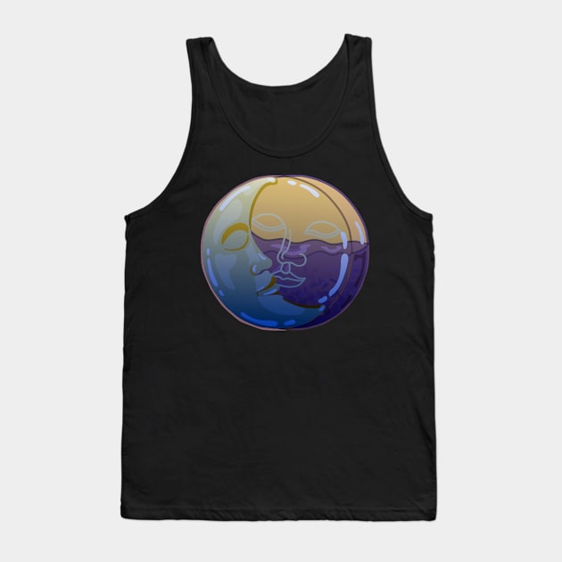 Vintage Sun and Moon Faces Tank Top by NOSSIKKO